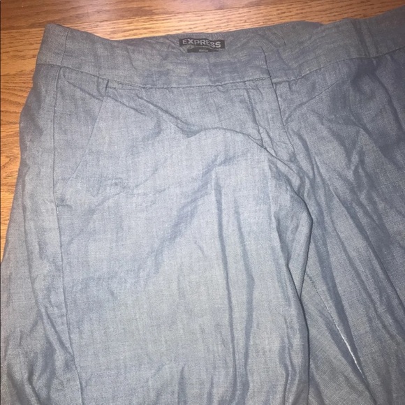 EXPRESS Editor Blue Denim Summer Capri Pants 4 - Picture 3 of 8